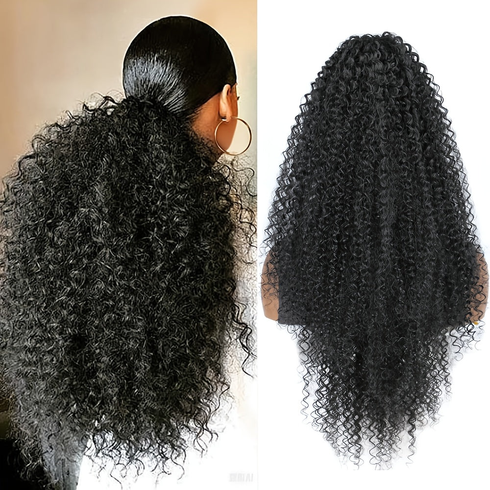 Voluminous • Women's Synthetic Afro Kinky Curly Ponytail • Comfortable Drawstring Closure • Natural Look Hairpiece