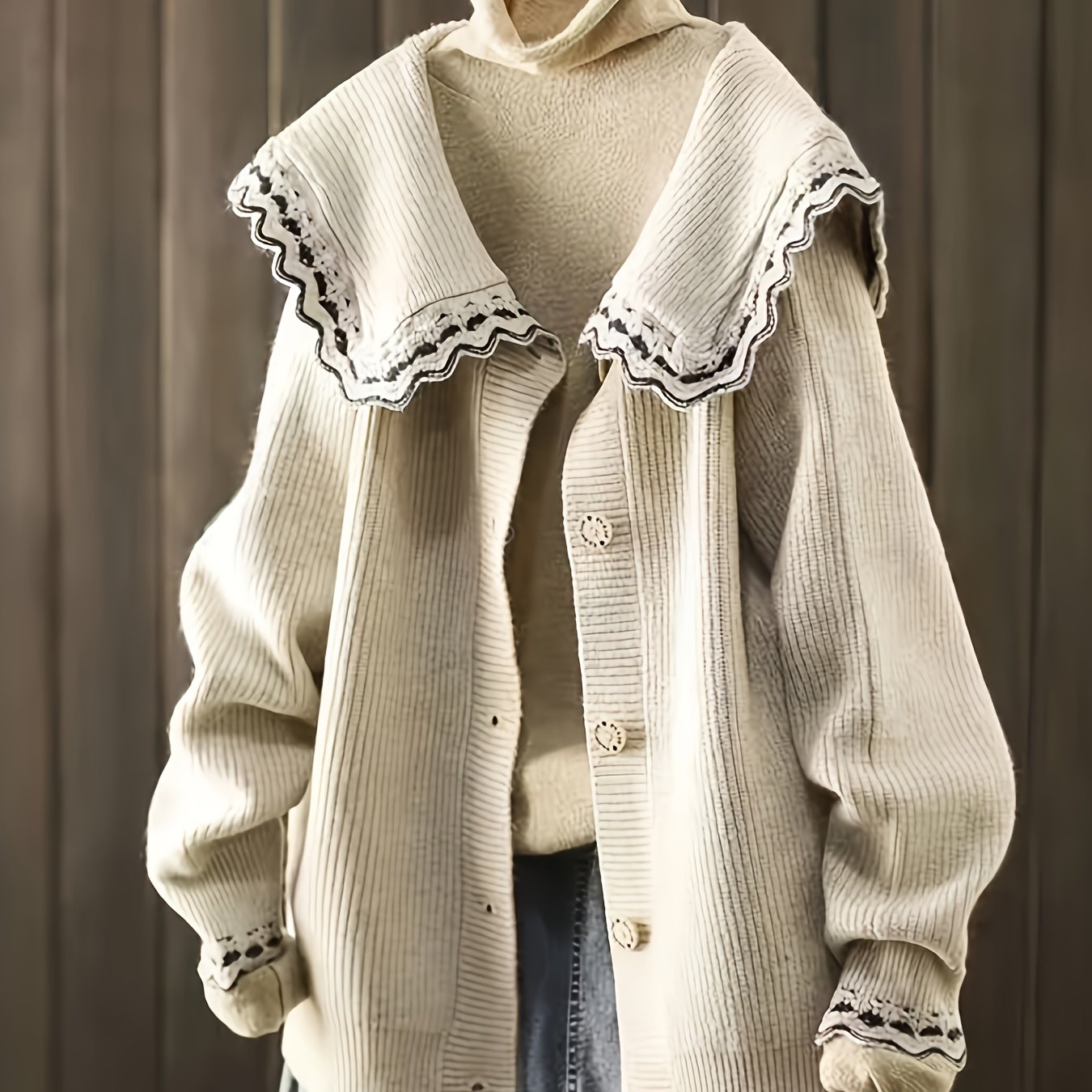 Contrast Lace Sweater