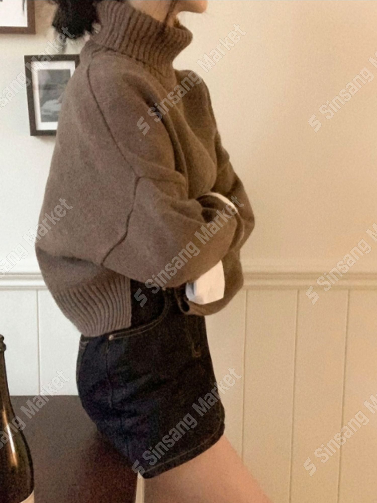 Bronze crop turtleneck FW