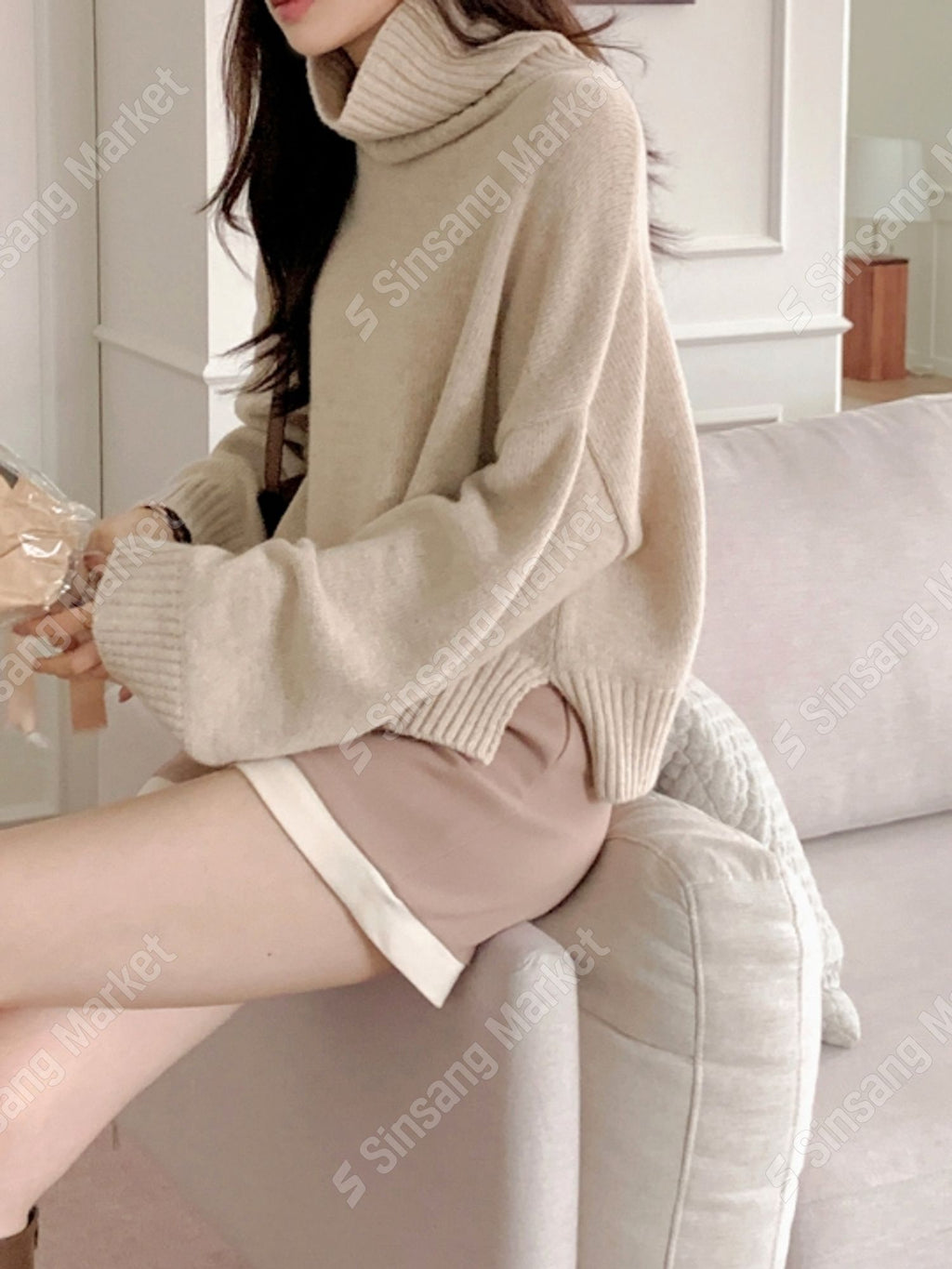 Bronze crop turtleneck FW