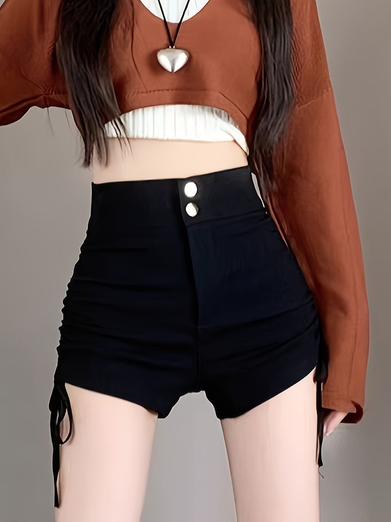 High-Waisted Drawstring Shorts