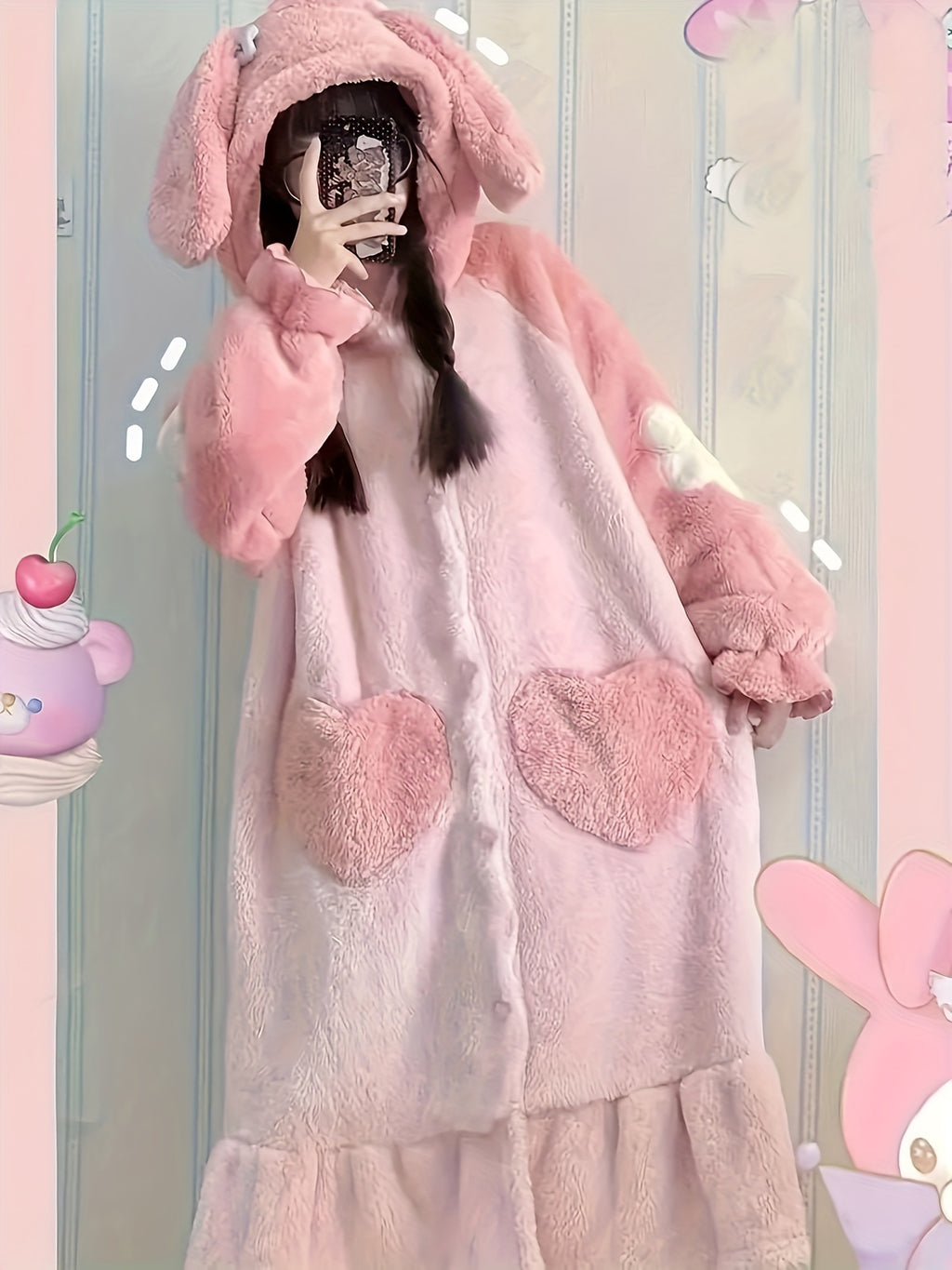 Fleece-Lined Hooded Robe