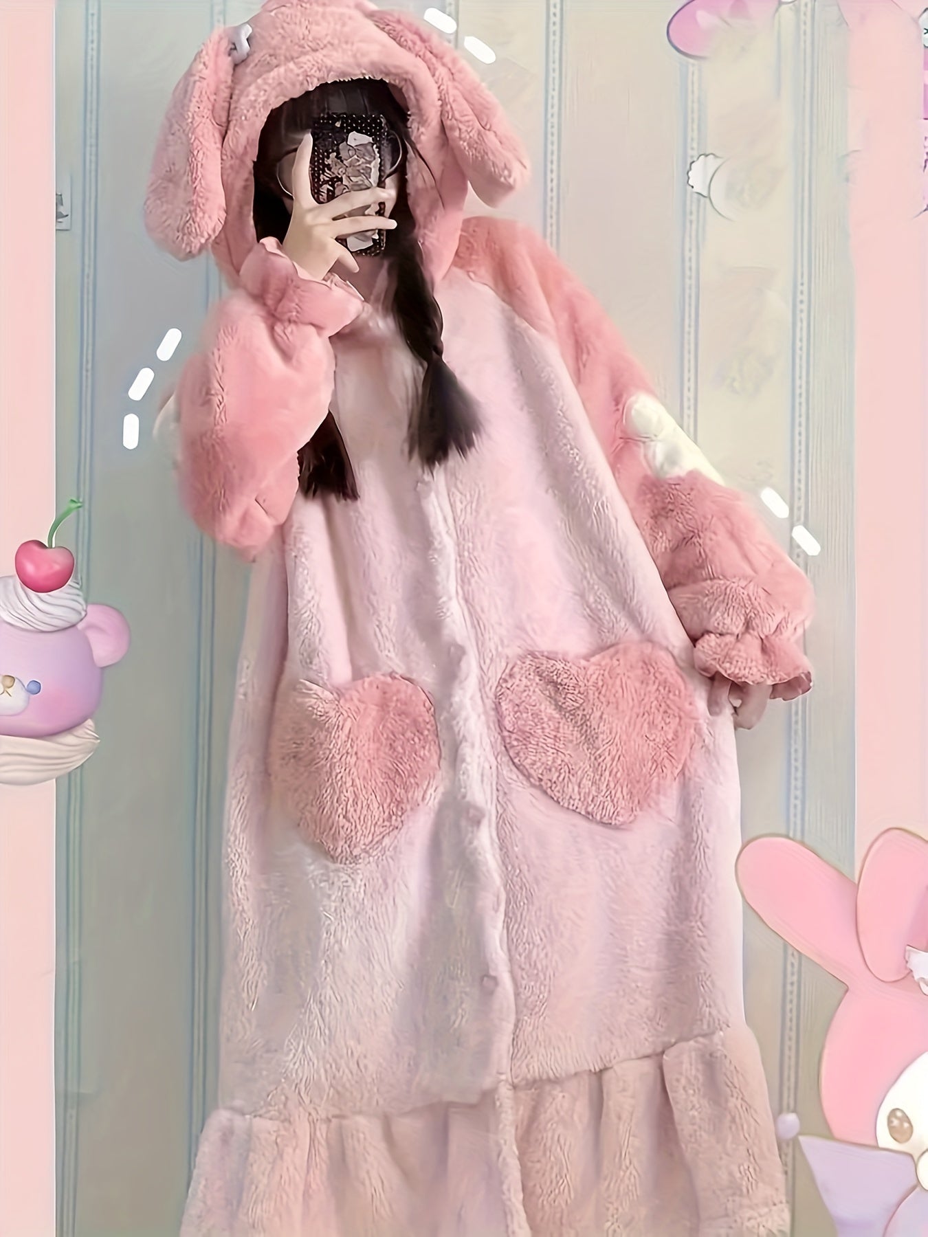 Fleece-Lined Hooded Robe