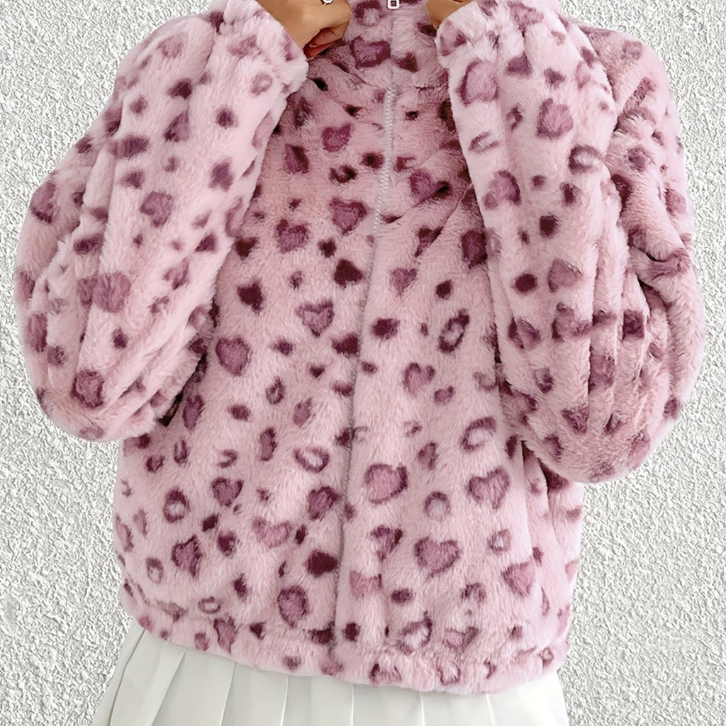 Heart Leopard Print Jacket