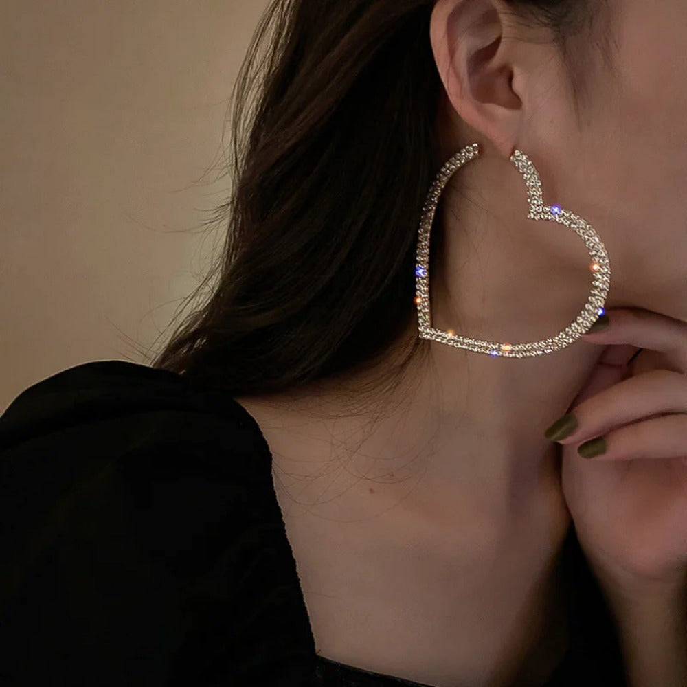 Heart Shaped Large Hoop Earrings