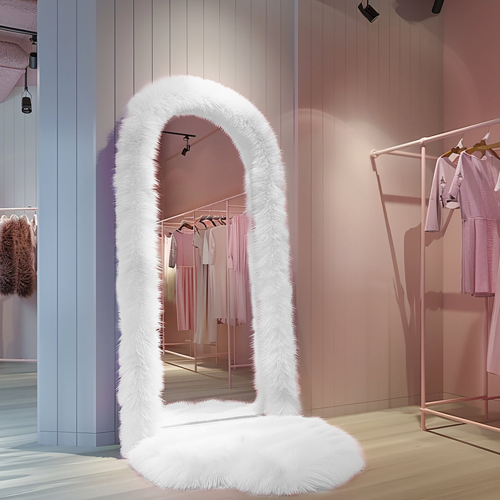 Full Length Mirror Chic Faux Fur