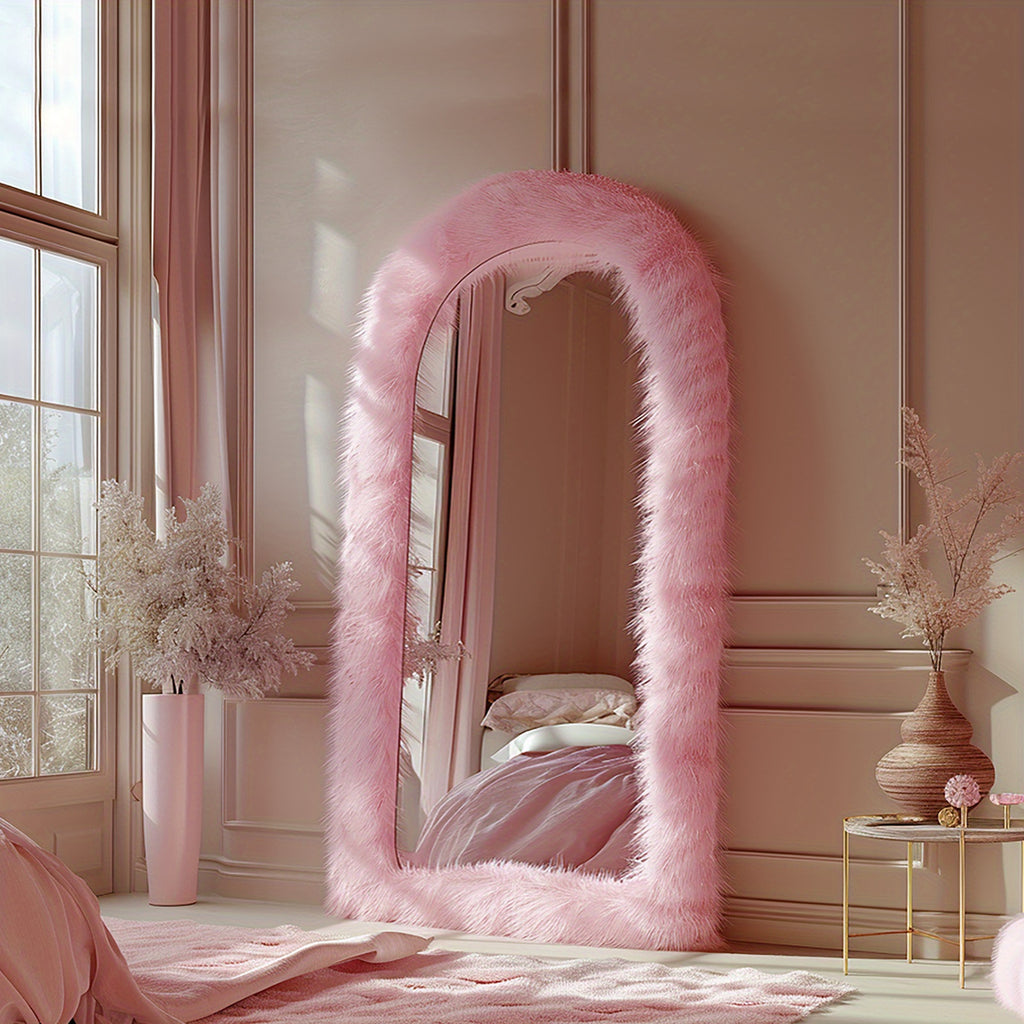 Full Length Mirror Chic Faux Fur