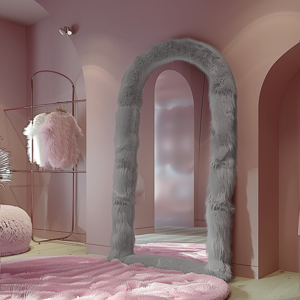 Full Length Mirror Chic Faux Fur