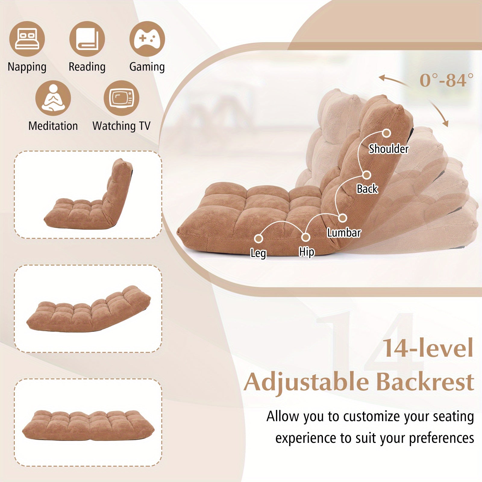 Floor Chair with Back Support