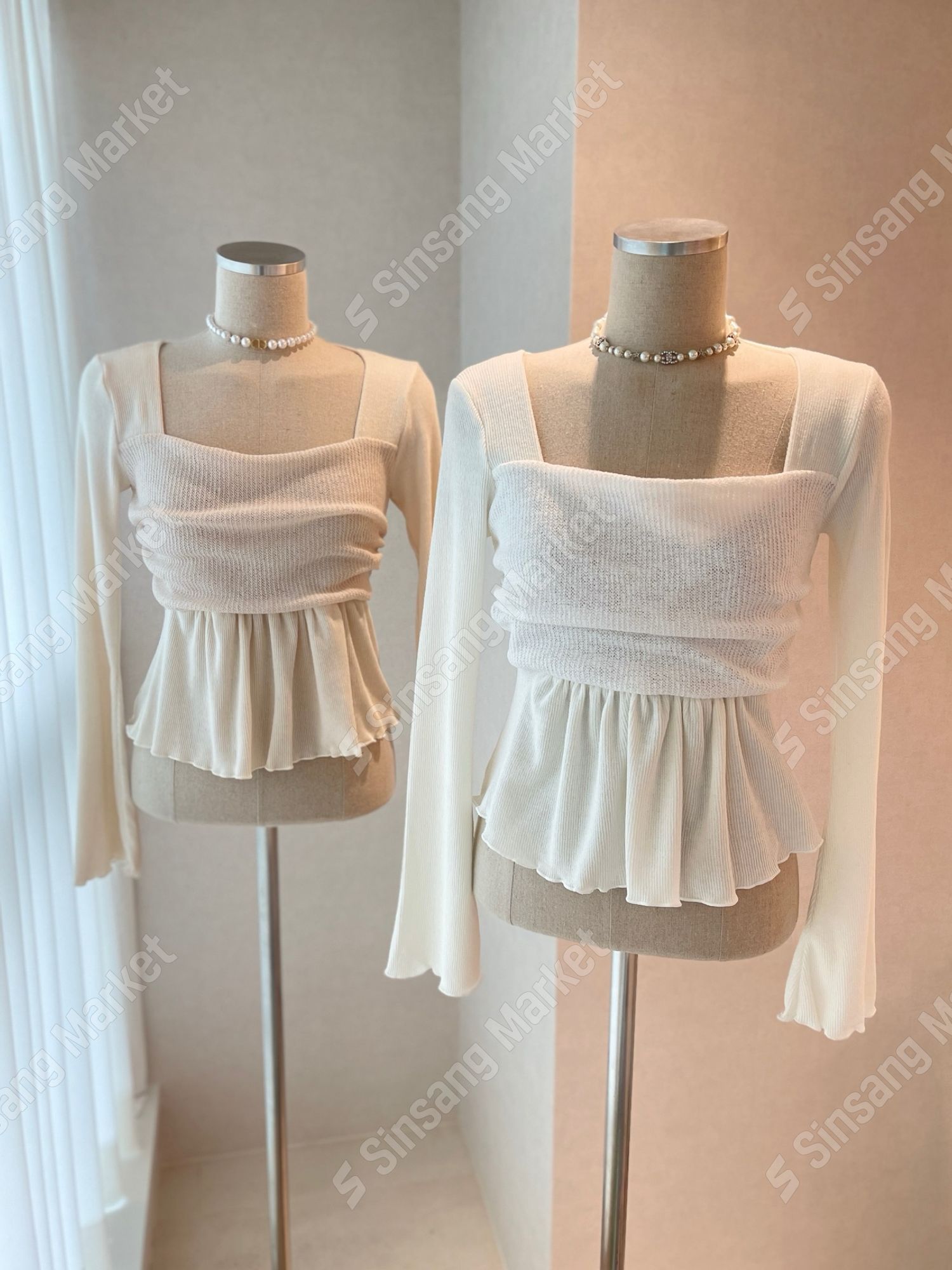 Pororo Knit Shirring Pleated Tee