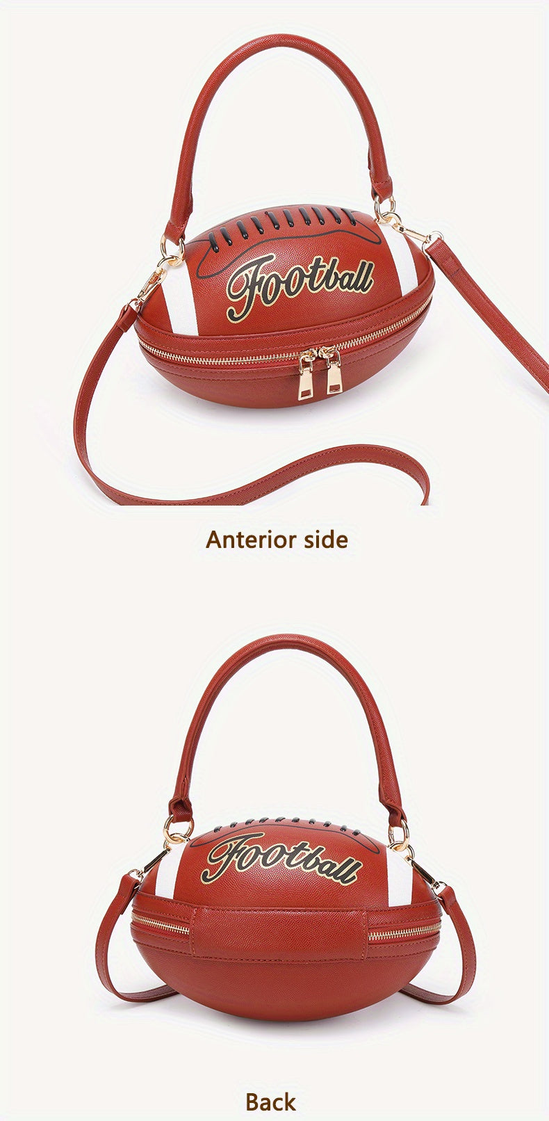 American Football Shaped Crossbody Bag