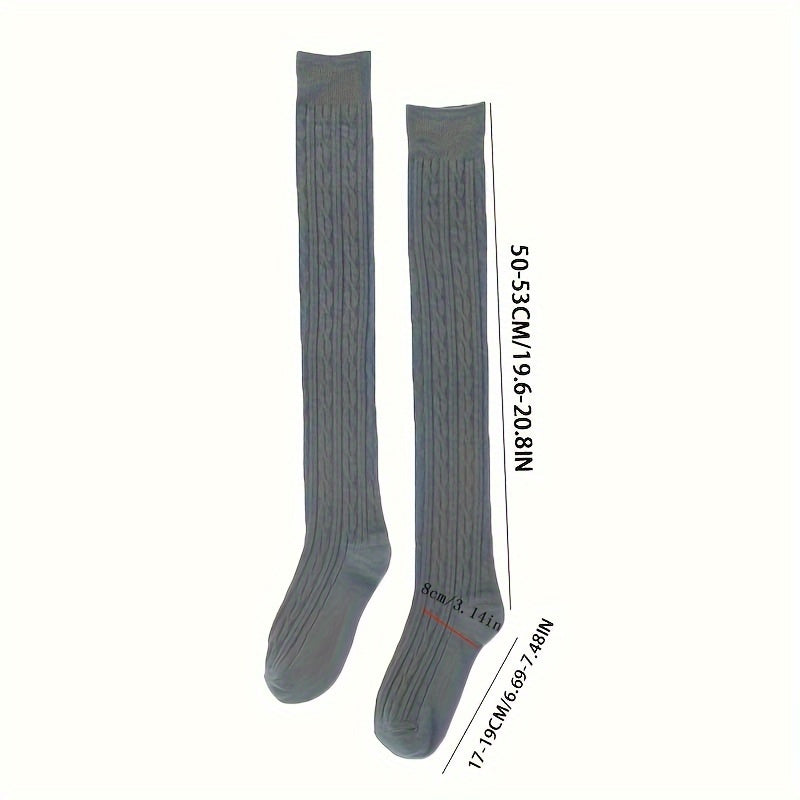 1 pair of Women's knee over socks, comfortable in college style spring and summer seasons, Women's knee over socks made of soft and Light Beige friendly fabric, suitable for spring and summer, Women's long tube socks and sock