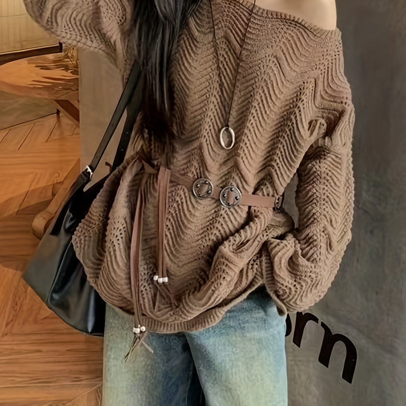 Off-Shoulder/One-Shoulder Lace Kimono Jacket