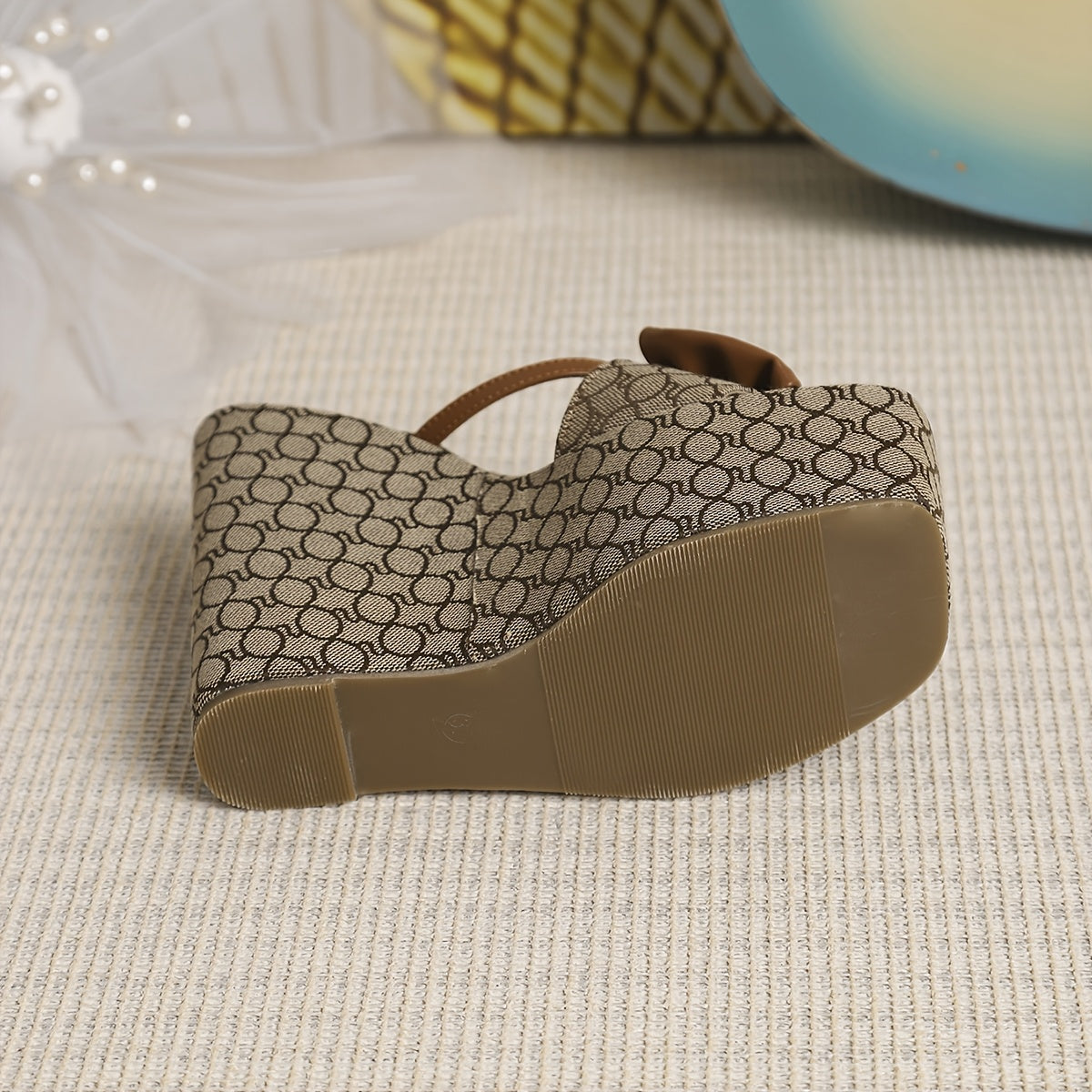 Square Toe High-Heel Platform Slippers