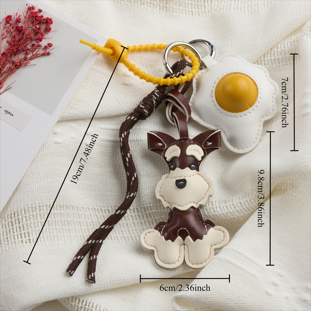 PU Frying Egg Horns Keychain
