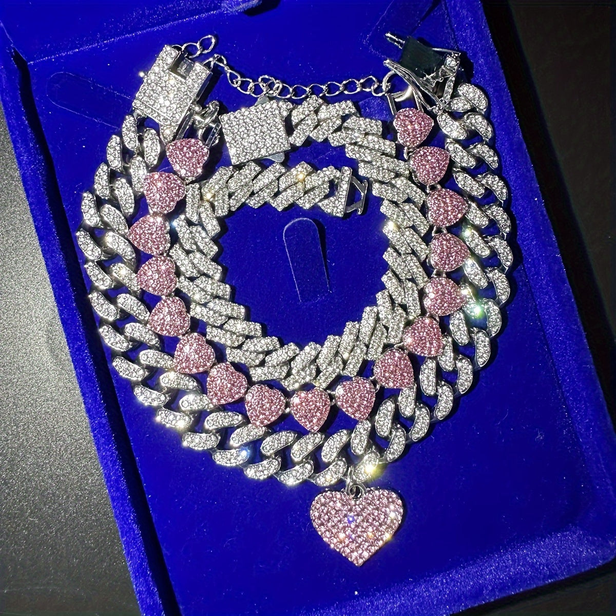 {3pcs} Shiny Heart Pendant Anklets