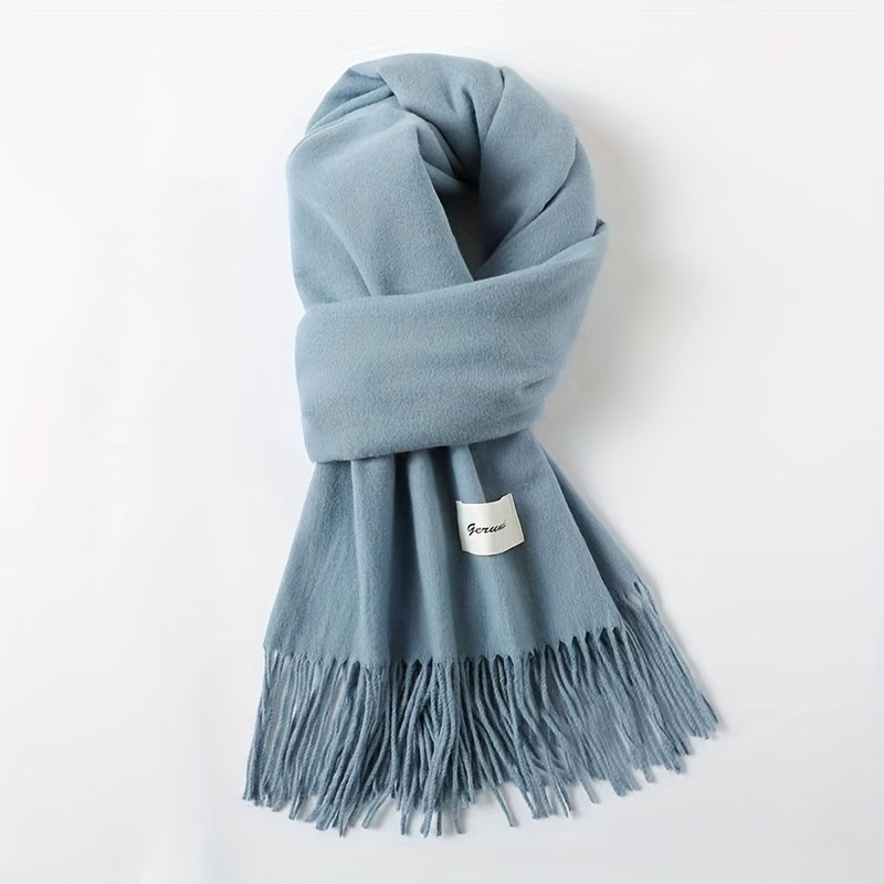 Solid Color Tassel Scarf