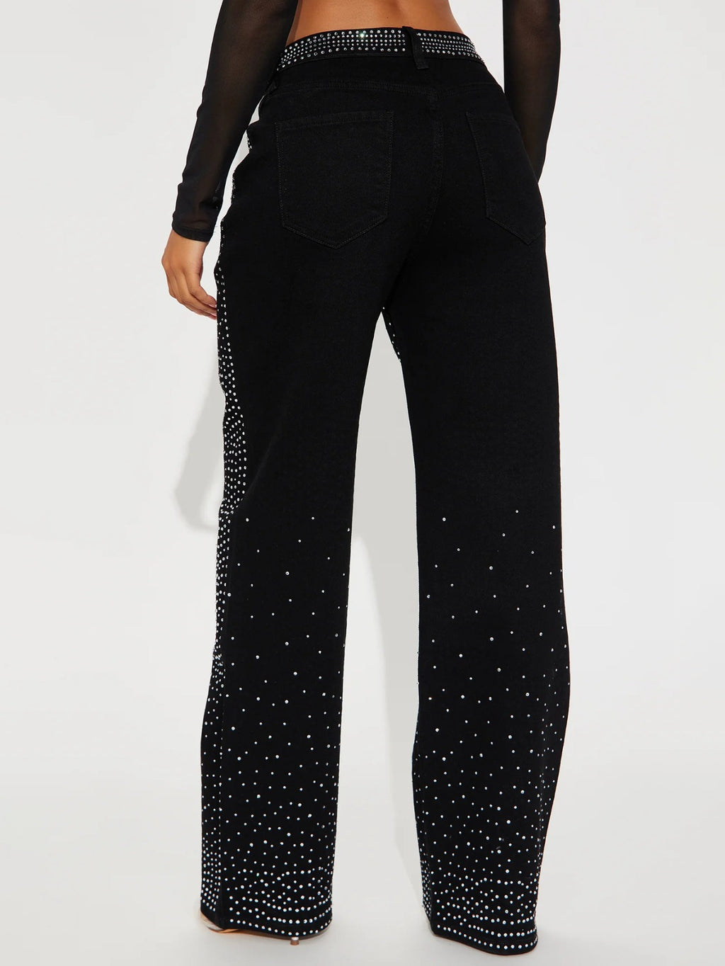 Rhinestone Denim Pants