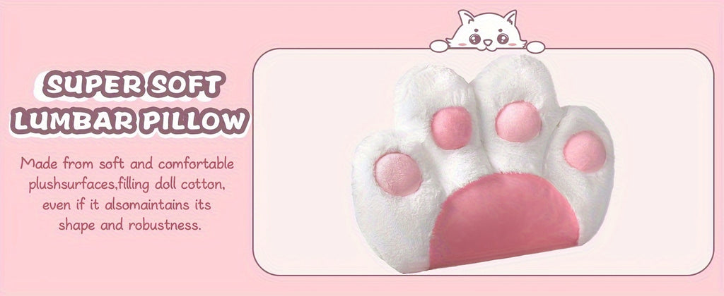 Pink Kawaii Cat Ear Gaming Chair with Paw Cushion