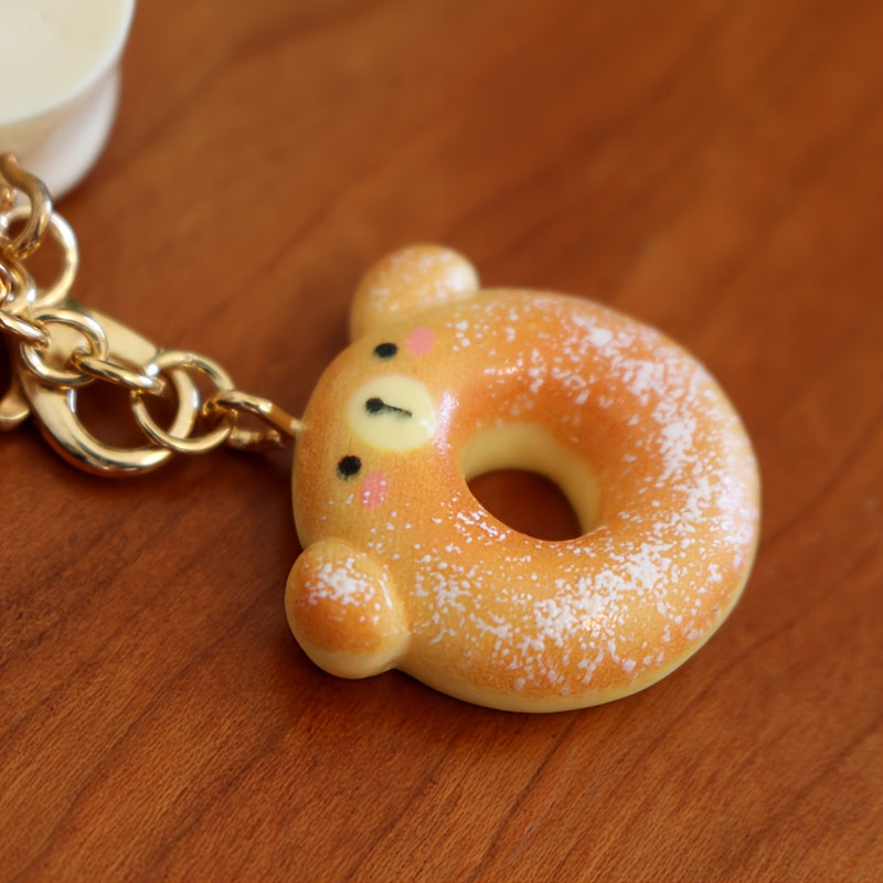 Charming Handmade Bear & Donut Keychain