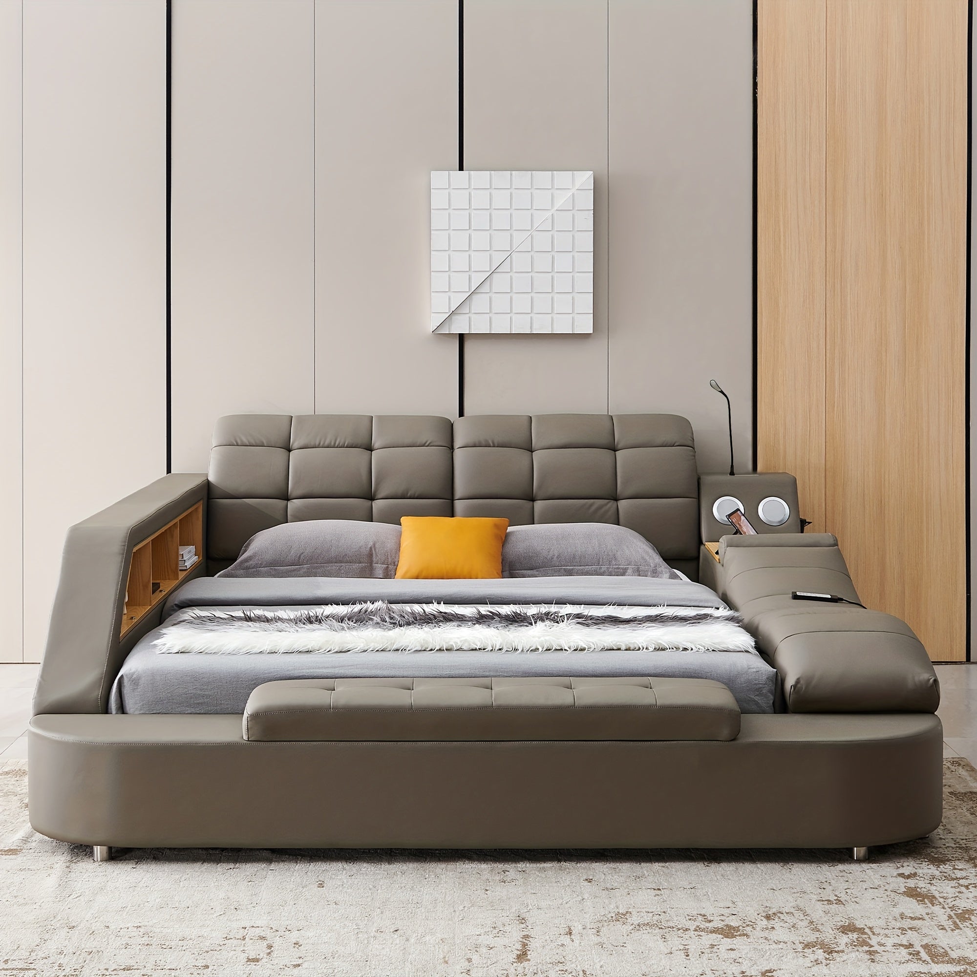 Multifunctional Large Bed Frame