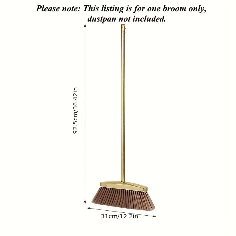 Extra-Long Premium Golden Stainless Steel Broom with Serrated Edge