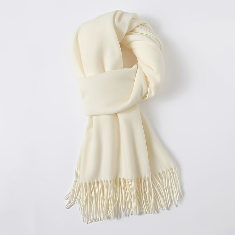 Solid Color Tassel Scarf
