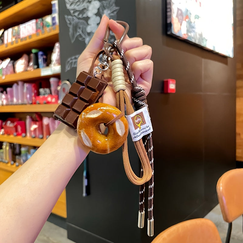 Delicate Bread Woven Rope Keychain