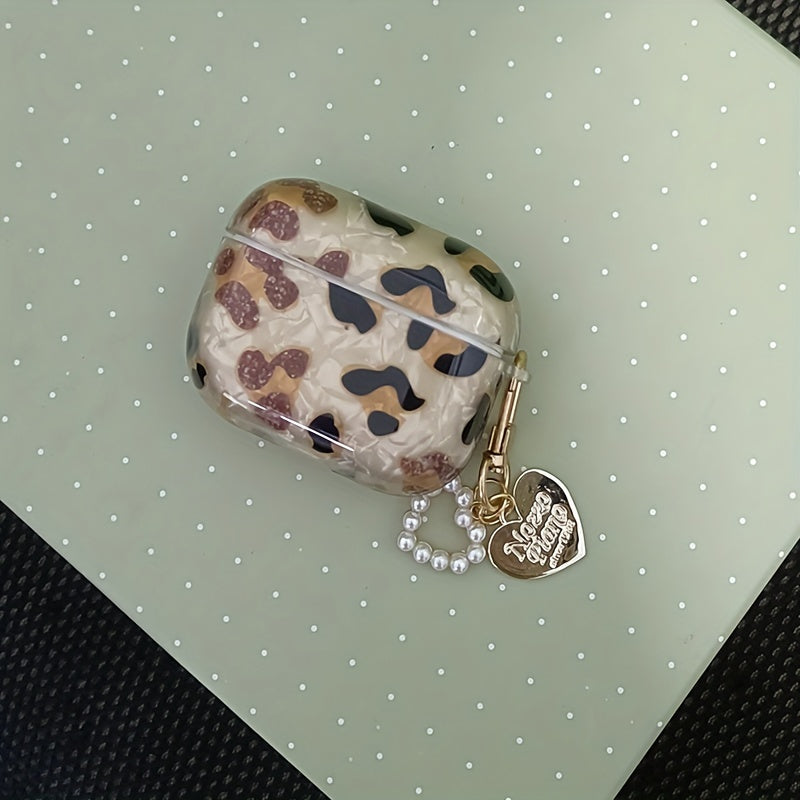 Leopard Print Earphone Sleeve with Hanging Chain - Perfect for Airpod1/2!