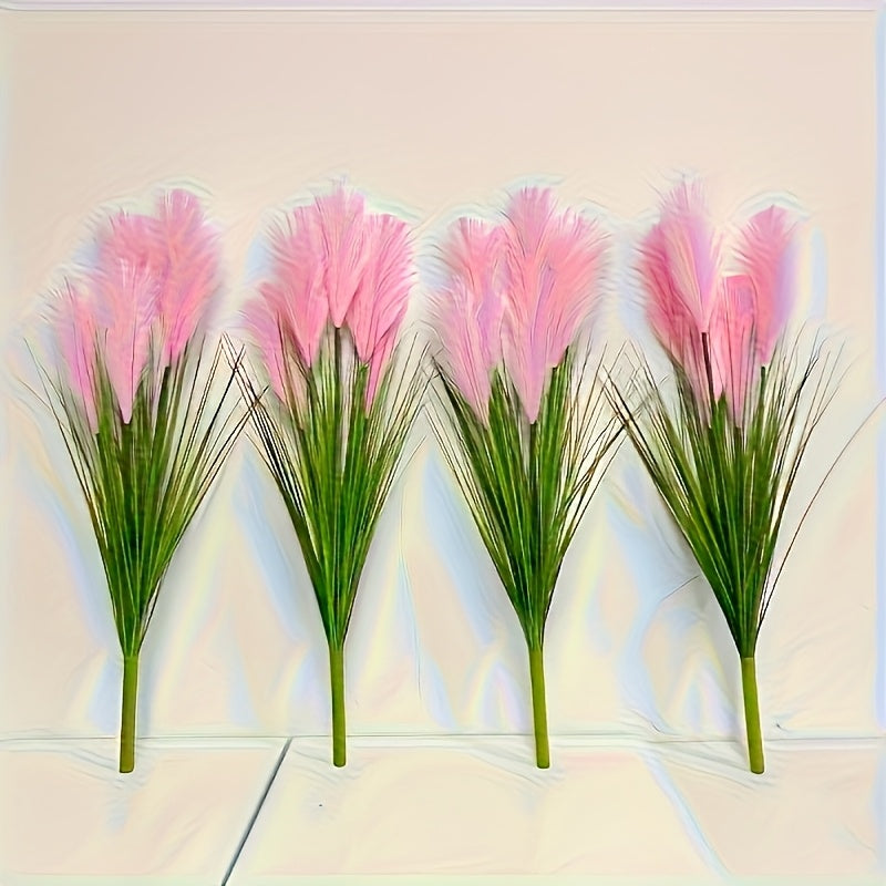 5-heads Super Healing Artificial Large Plaster Fox Grass Plant - 35 inches Tall