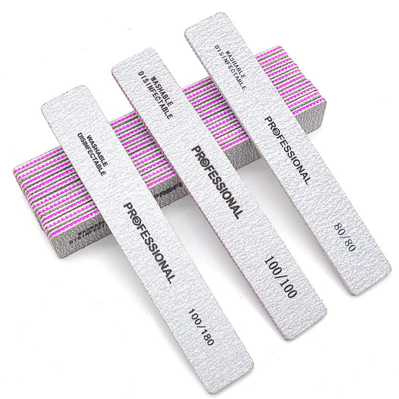 {5 Pcs/Pack} Square Nail File 80 100 180 Grit Poishing Files