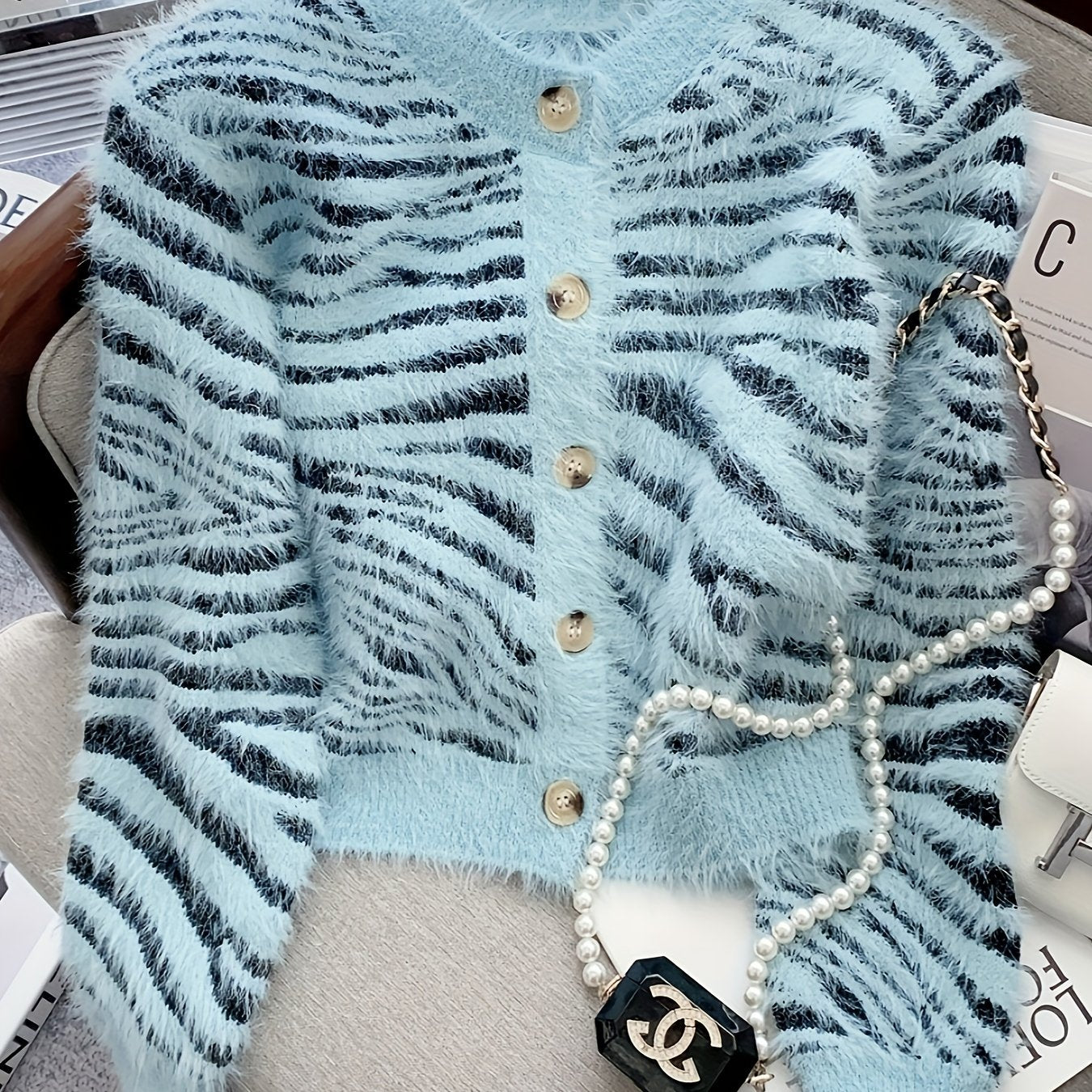 Black Stripe Winter Coat