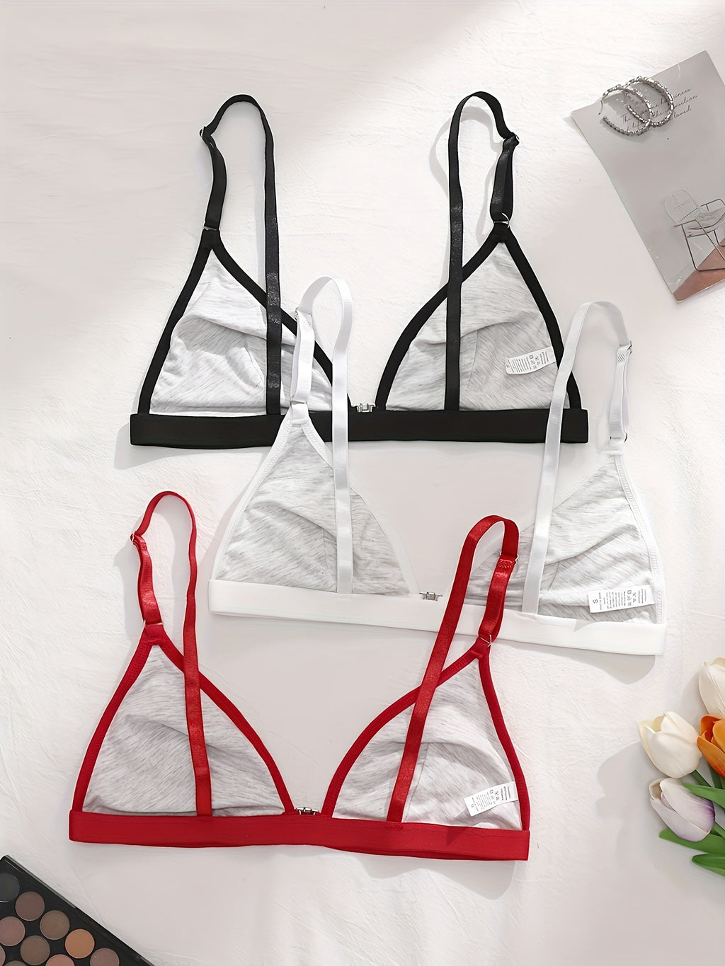3pcs Women'S Front Closure Bras