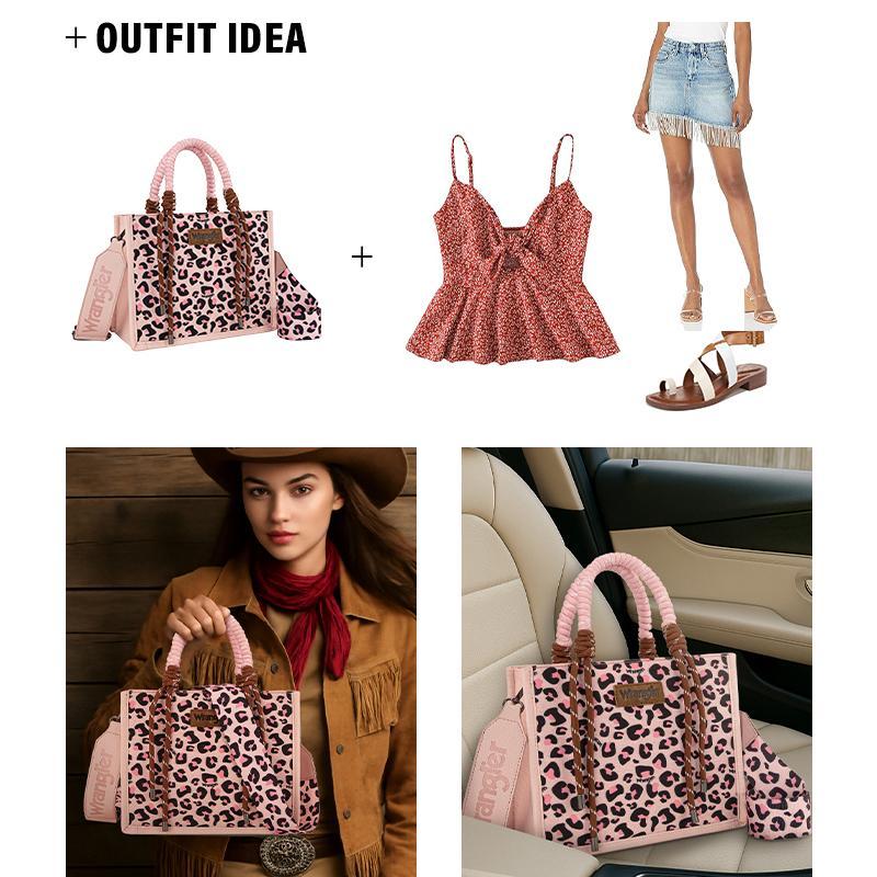 Leopard Weekender Tote Bag with Adjustable Strap