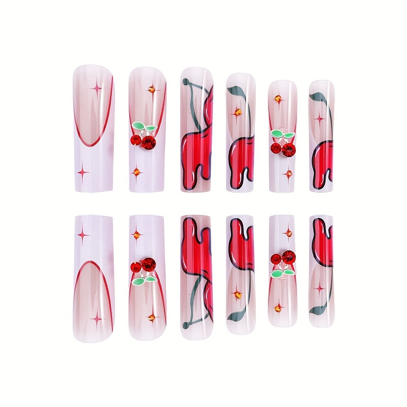 Cherry Fake Nails
