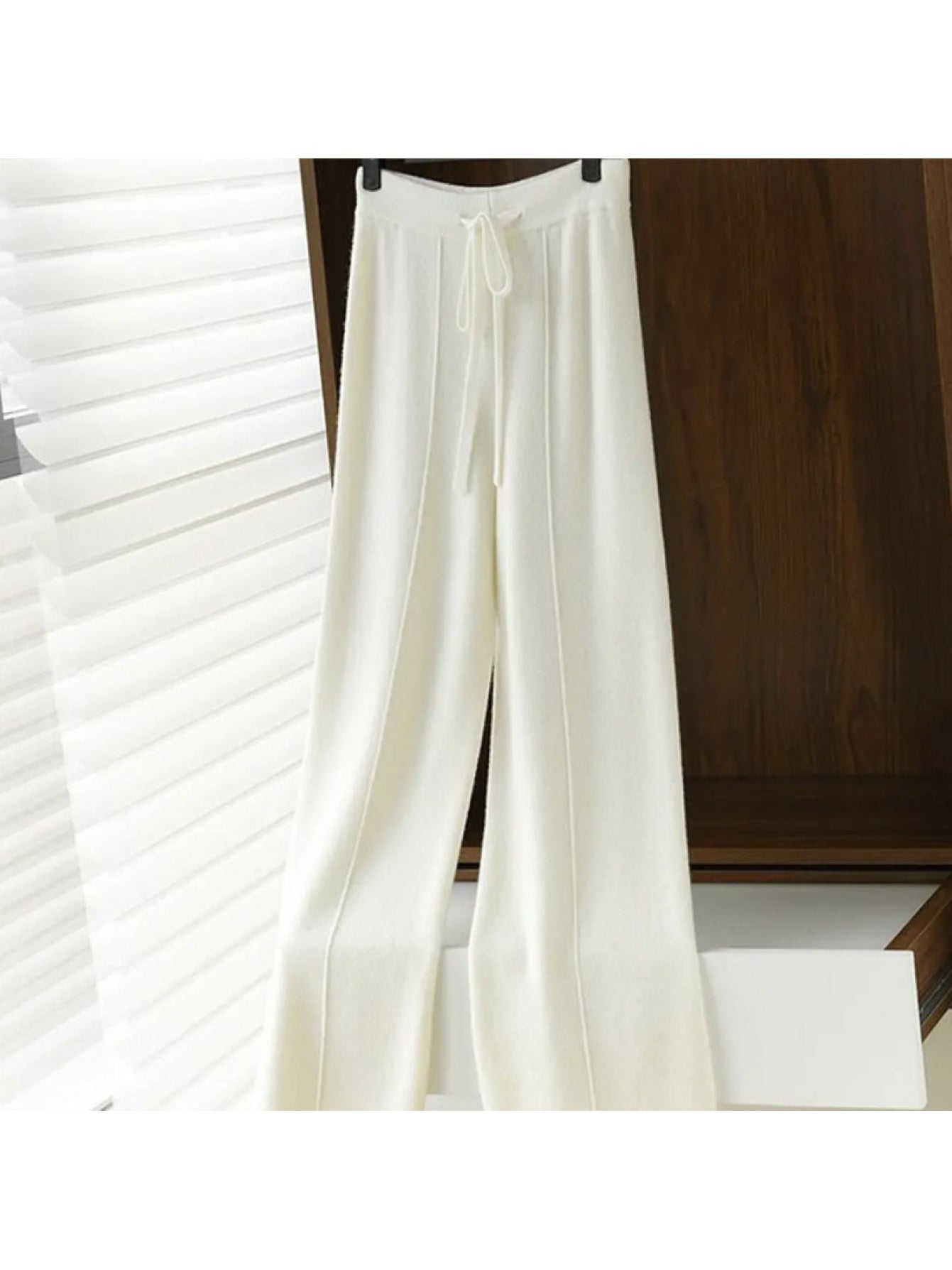 Women's High-Waisted Wide-Leg Pants - Winter New 2025 Dense Trousers with  Loop & Pockets, Straight-Leg -Skimming (Non-Mopping) Length, Machine Washable Elegant Trousers for Dresses/Skirts/Blouses (Style 54) - Autumn/Winter