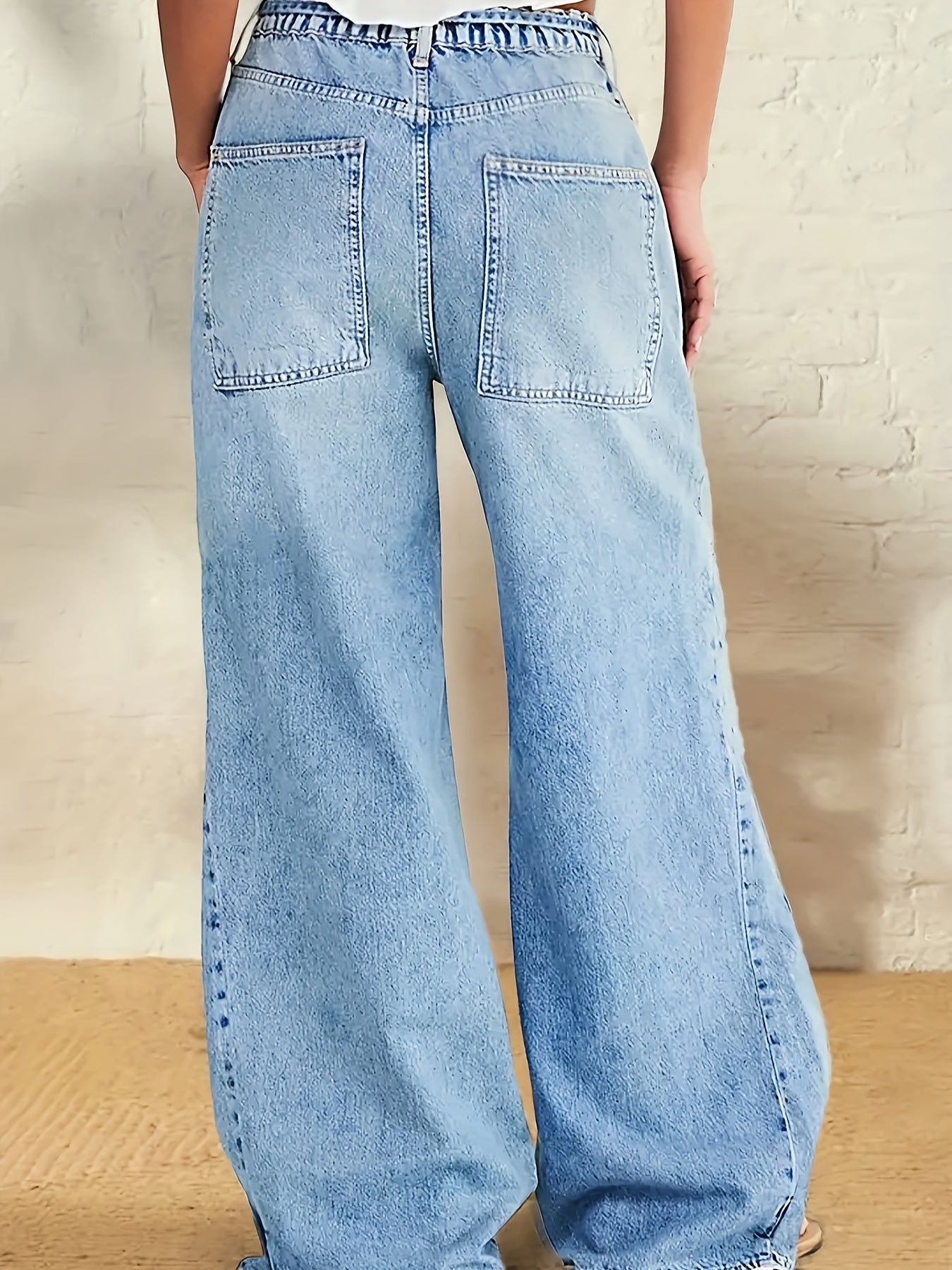 Non-Stretch Semi-Elastic Waist Pants