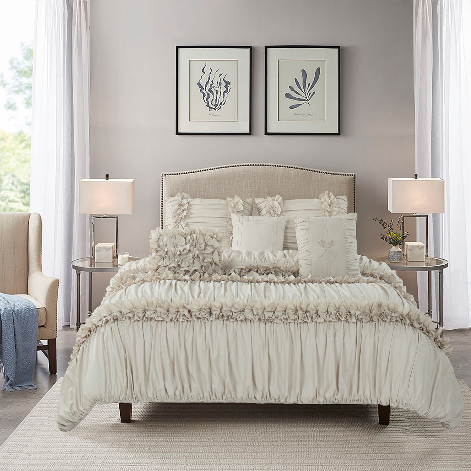 7 Pieces Elegant French Country Bed in a Bag