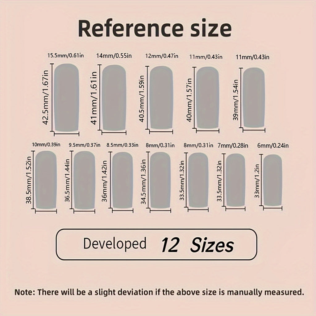 {24pcs} Extra-Long Coffin French & Ombre & Floral Pattern 3D Butterfly Rhinestone Full Cover Glossy Fake Nails