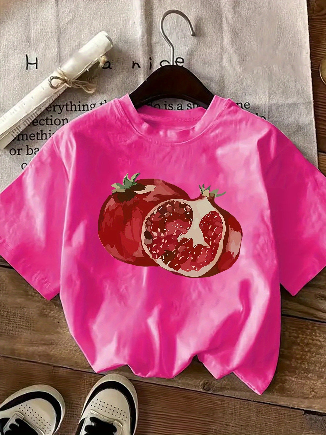 Soft Polyester Crew Neck Short Sleeve T-Shirt