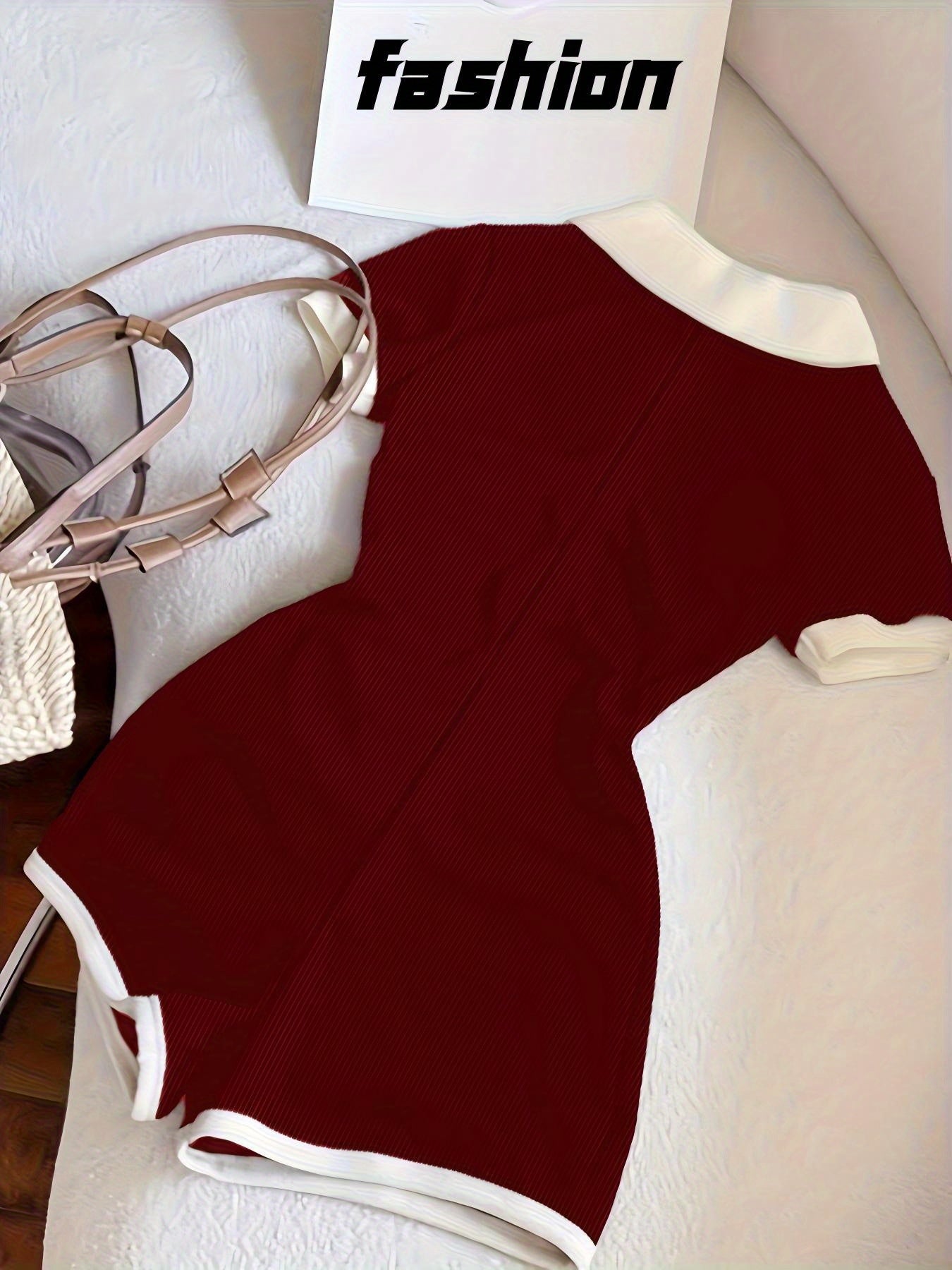 Black & White Contrast Collar Jumpsuit