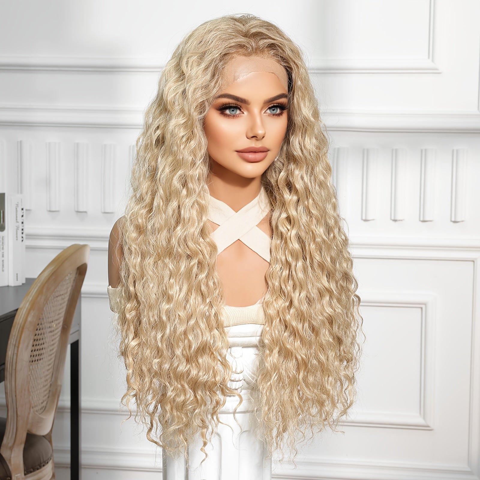 28 Inch Matte High-temperature Silk 13*6 Long Curly Hair Wig