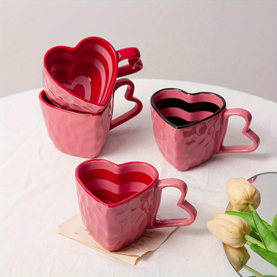 Red Love Ceramic Mug Creative Cute Coffee Cup