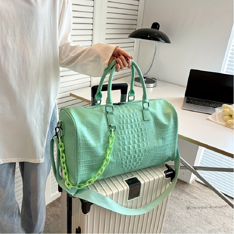 Large Capacity Crocodile Embossed Sports Bag