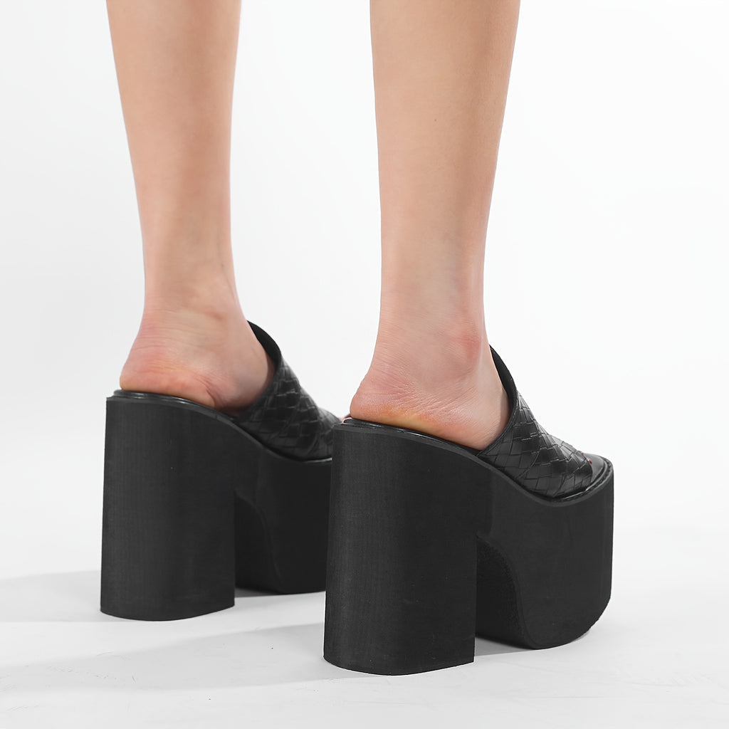 Platform Sandals with Thick Wedge Heel