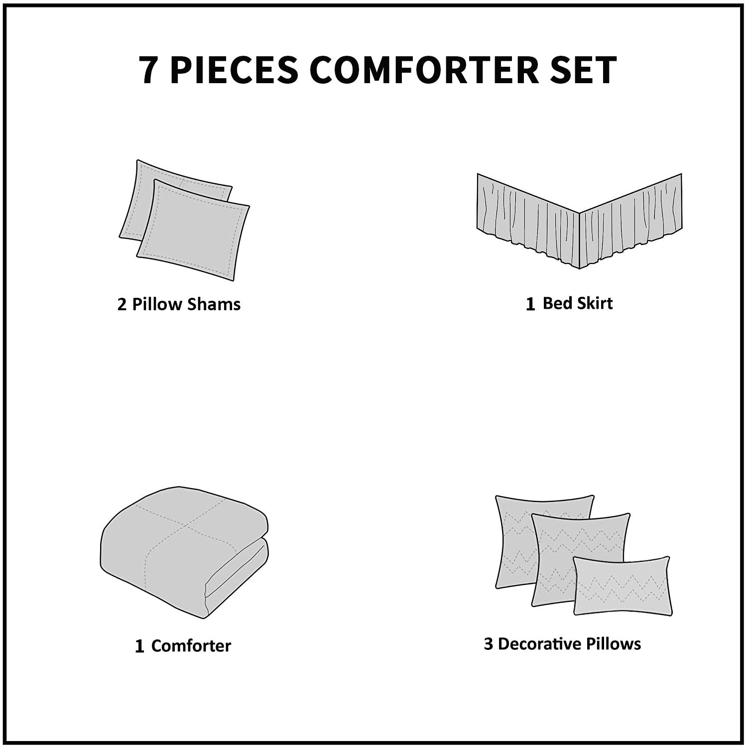 7 Pieces Elegant French Country Bed in a Bag