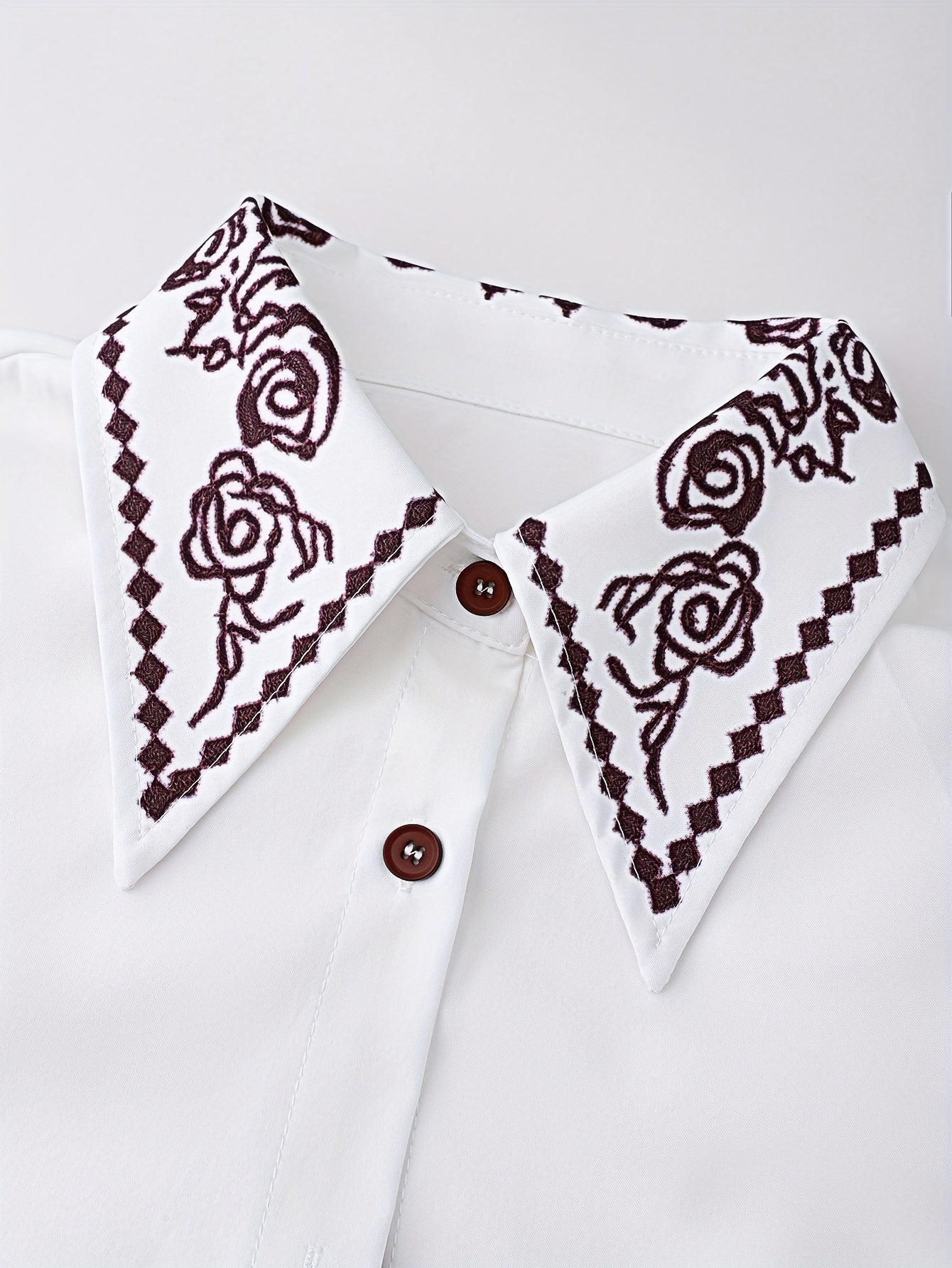 Women'S Elegant Three-Piece Set - Long Sleeve Button-Front Blouse, Vest & Pants with Floral-like Patterns, Solid Color, Fall/Winter Collection, Winter Clothing | Floral Pattern Blouse | Buttonfront Blouse