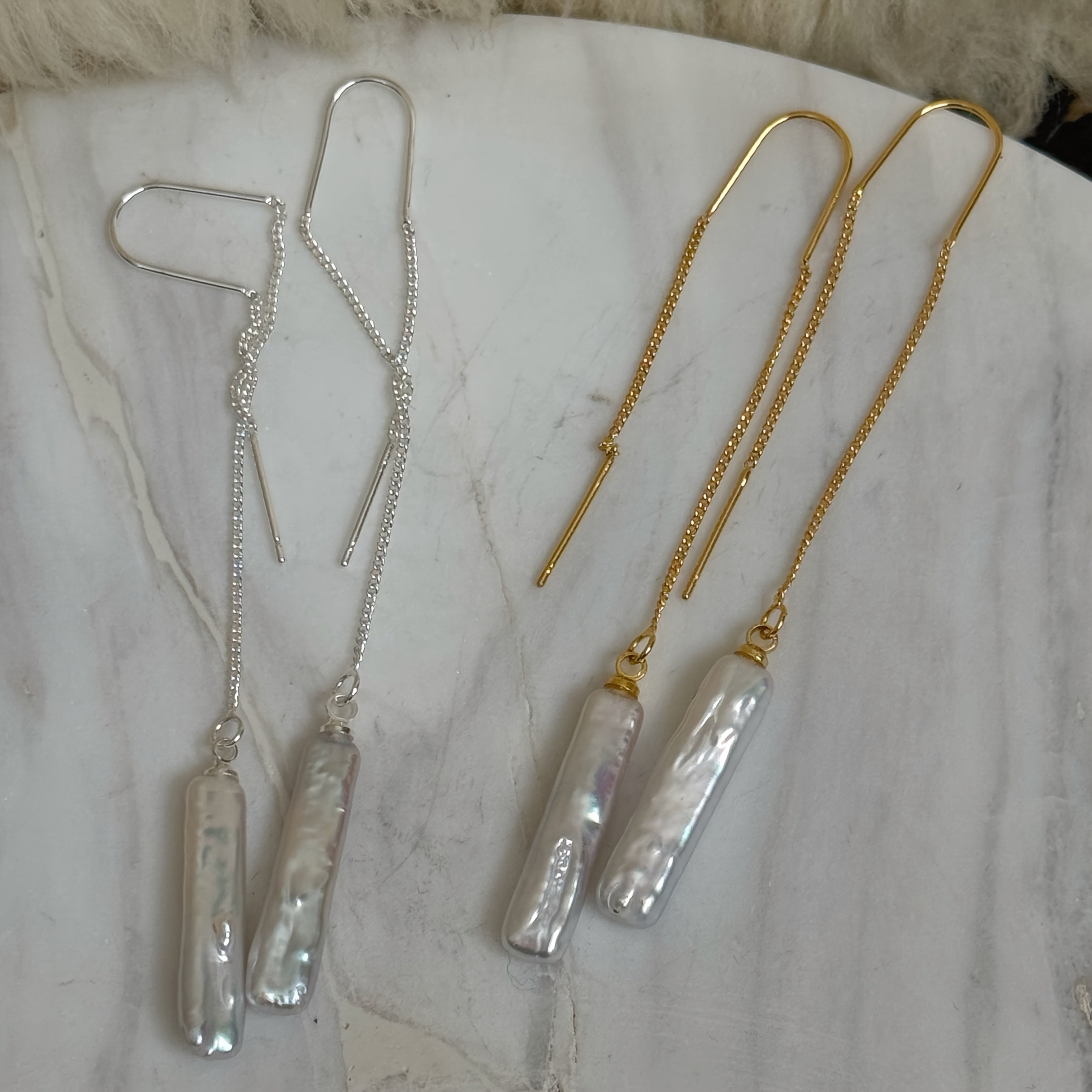 Pearls Tassel Drop Earrings