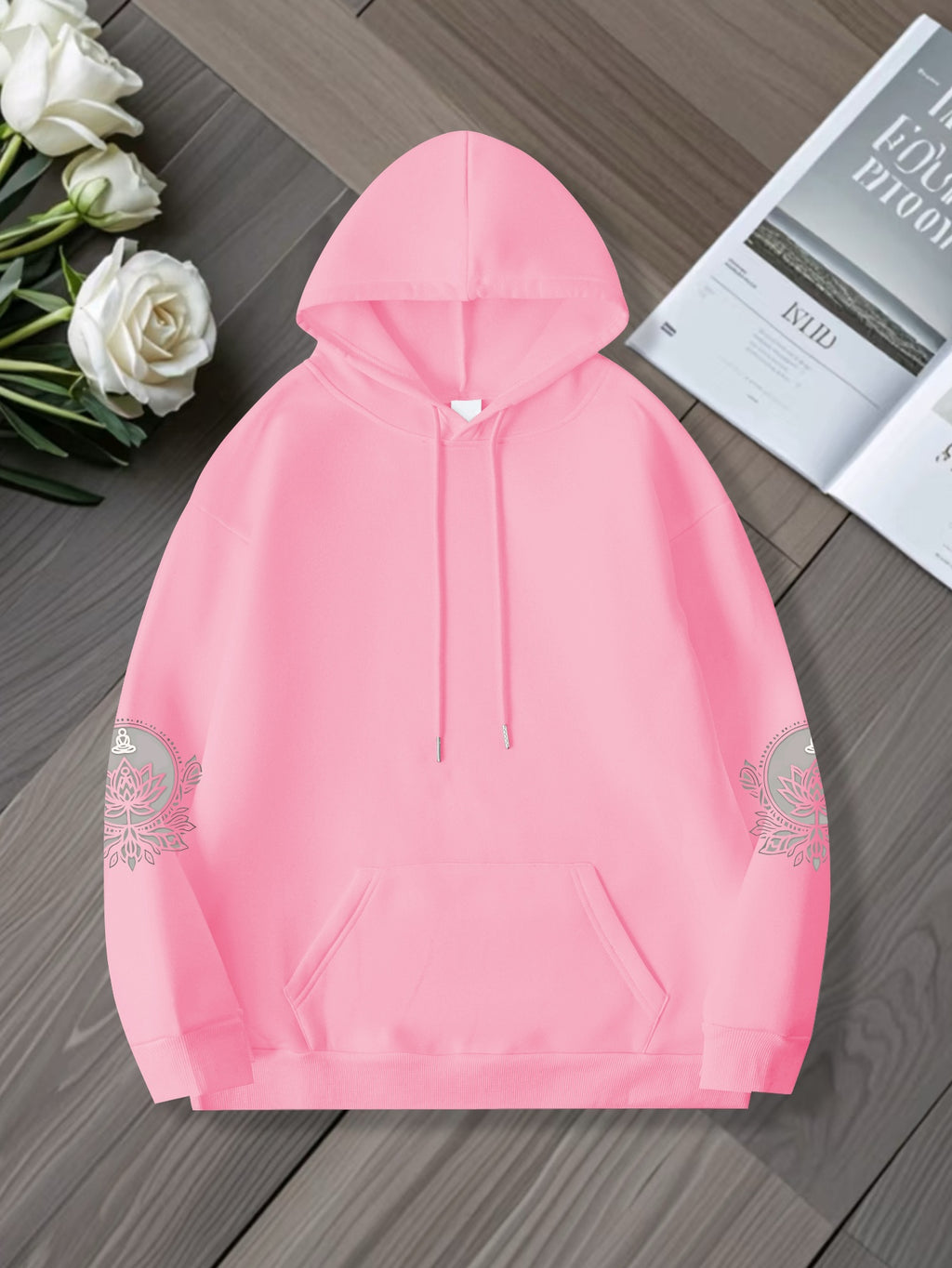Hoodie with for Lotus Flower Graphic