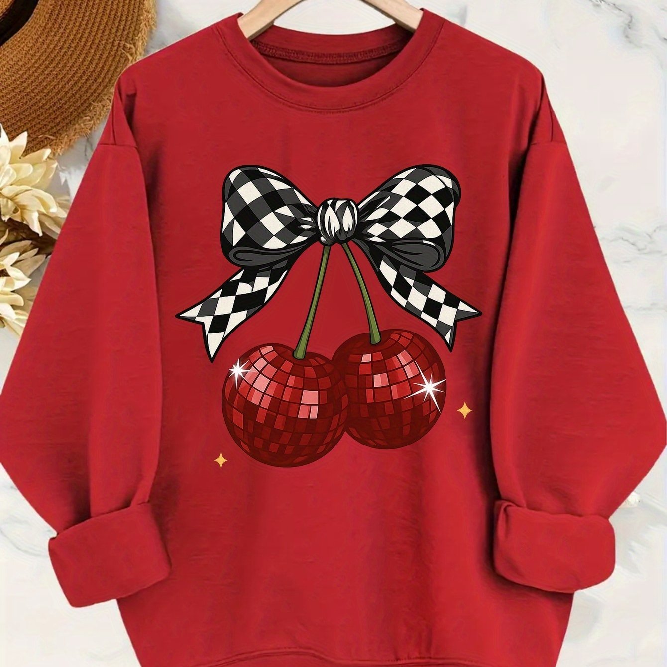 Crew Neck Sweatshirt Disco Cherry